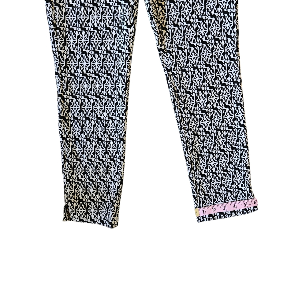 White House Black Market Slim Ankle Pants Women's 6 Black White Side Zipper - Picture 9 of 13